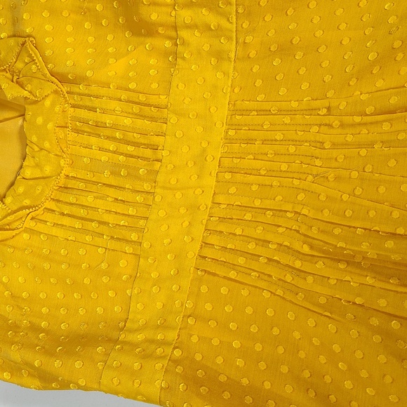 Anthropologie Moulinette Soeurs yellow silk ruffle dress 2 - Picture 7 of 11